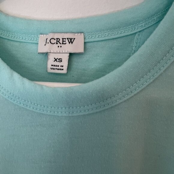 J.Crew Vintage Cotton Knot-Back Tank Top XS Mint Green Muscle Tee - Picture 3 of 4